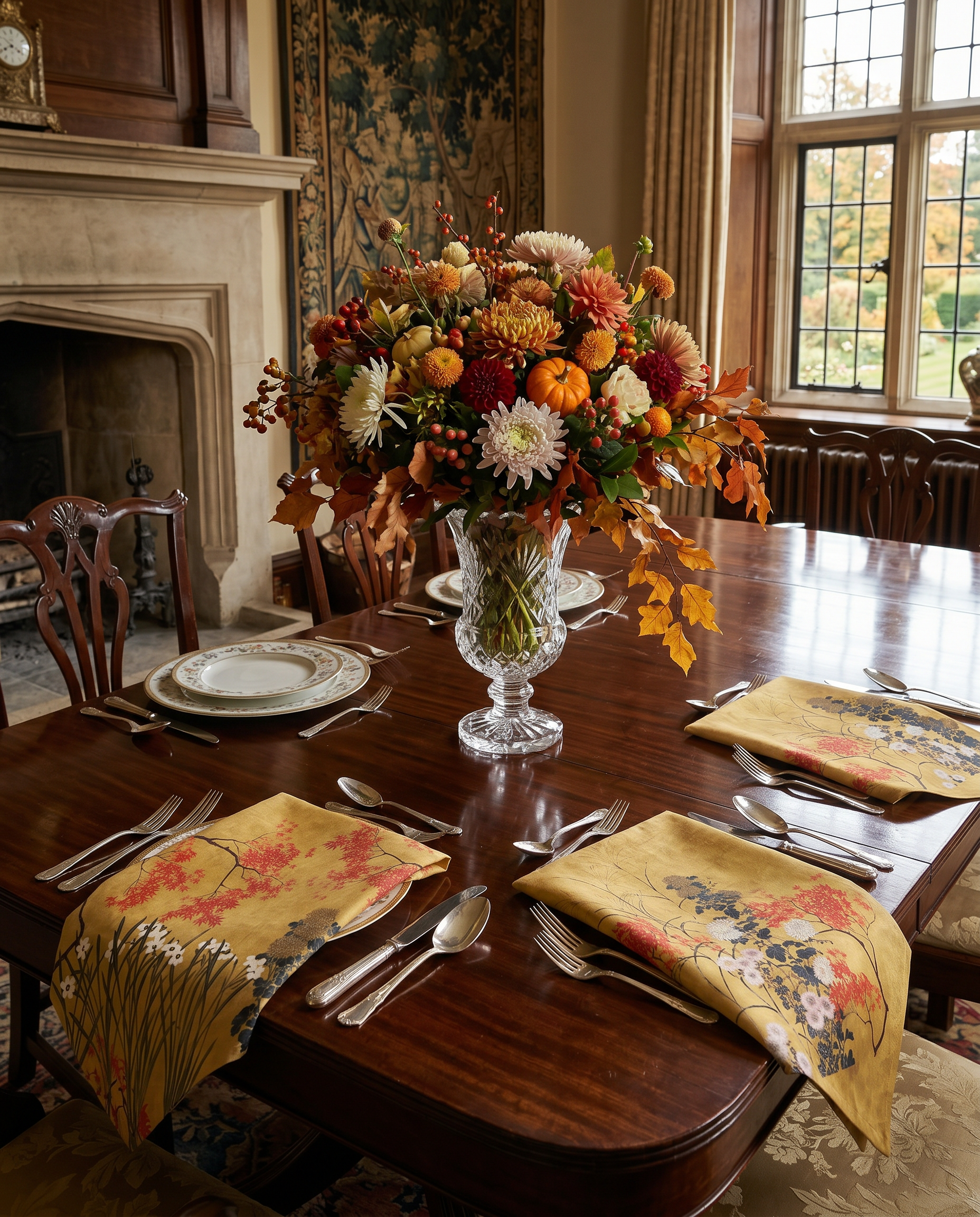 Eiji printed linen napkins styled for the table