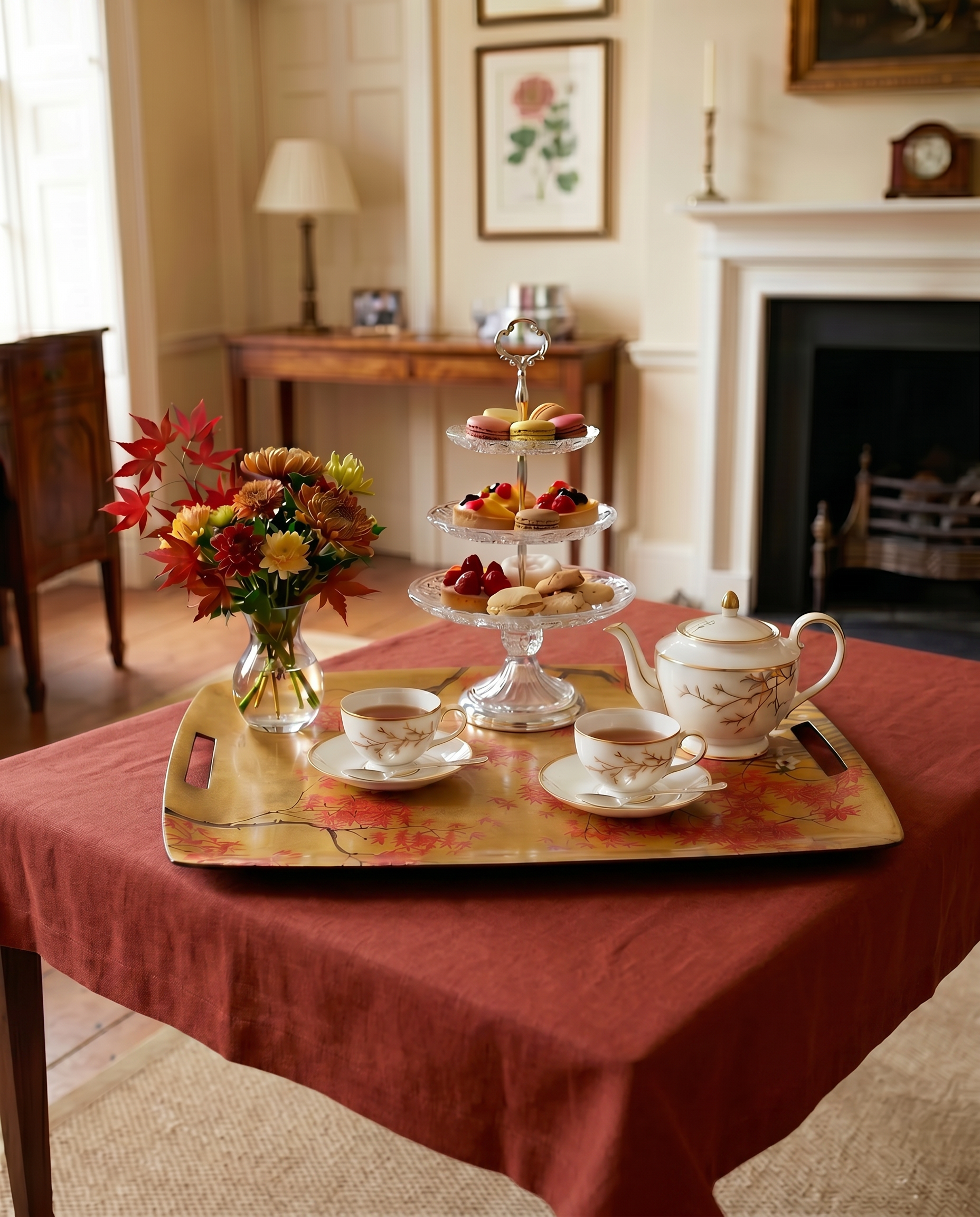 Eiji Tray Acrylic and Printed Linen