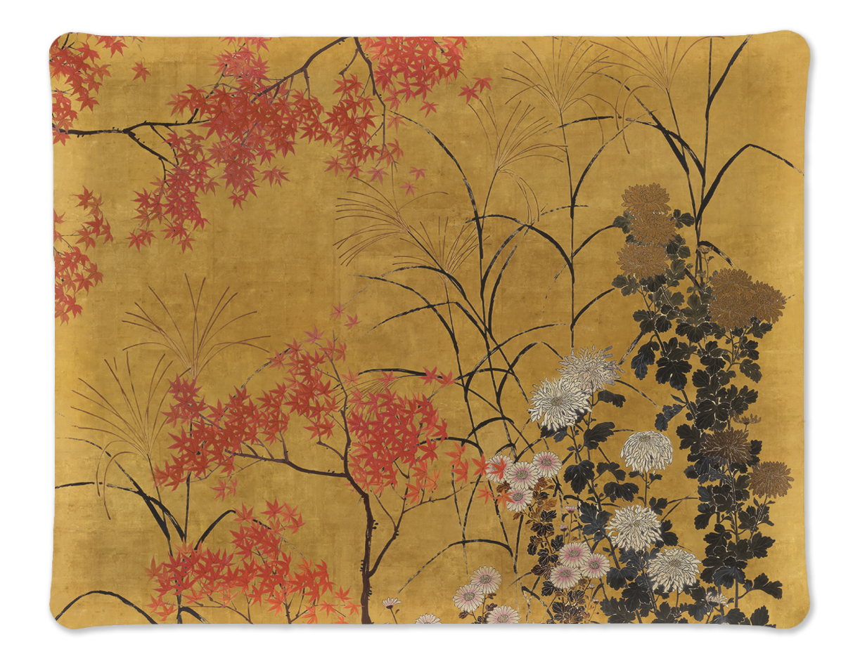 Eiji acrylic and printed linen tray 37 x 28 cm with refined decorative print by The Napking