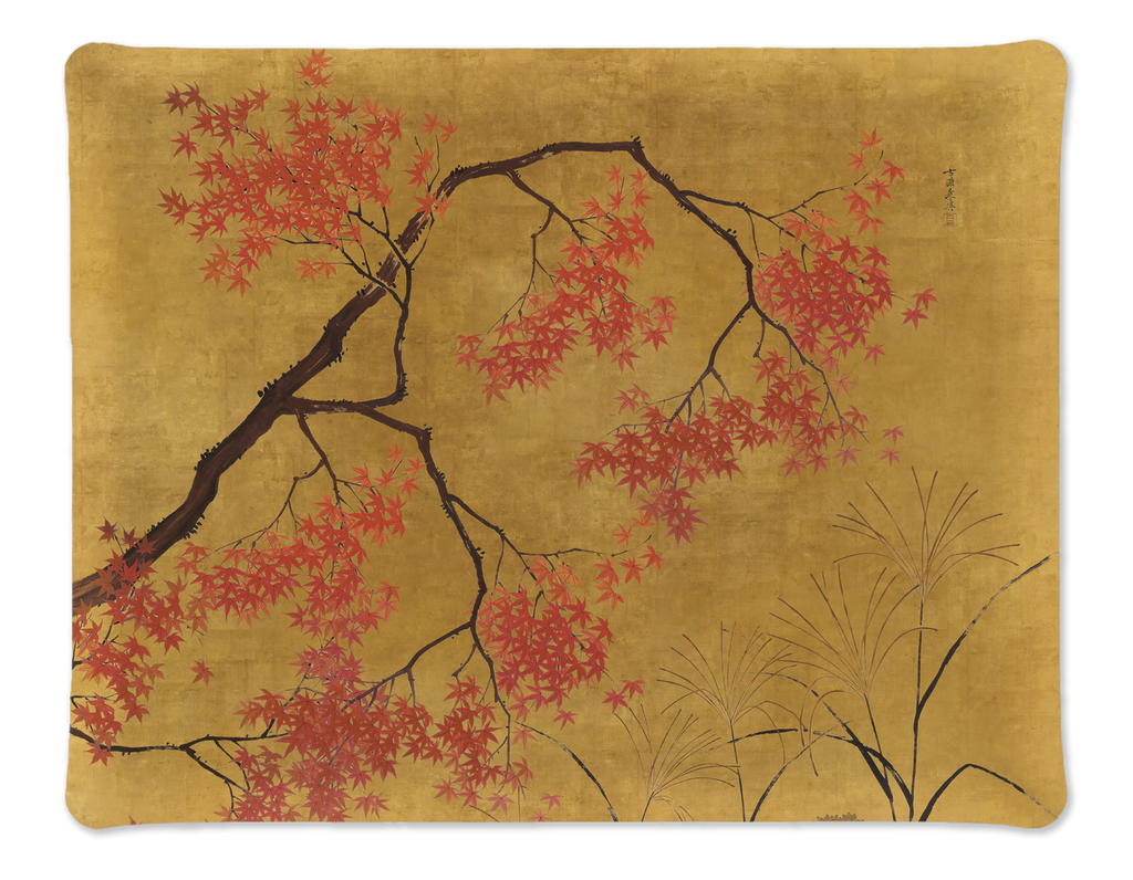 Eiji acrylic and printed linen tray 46 x 36 cm with refined decorative print by The Napking