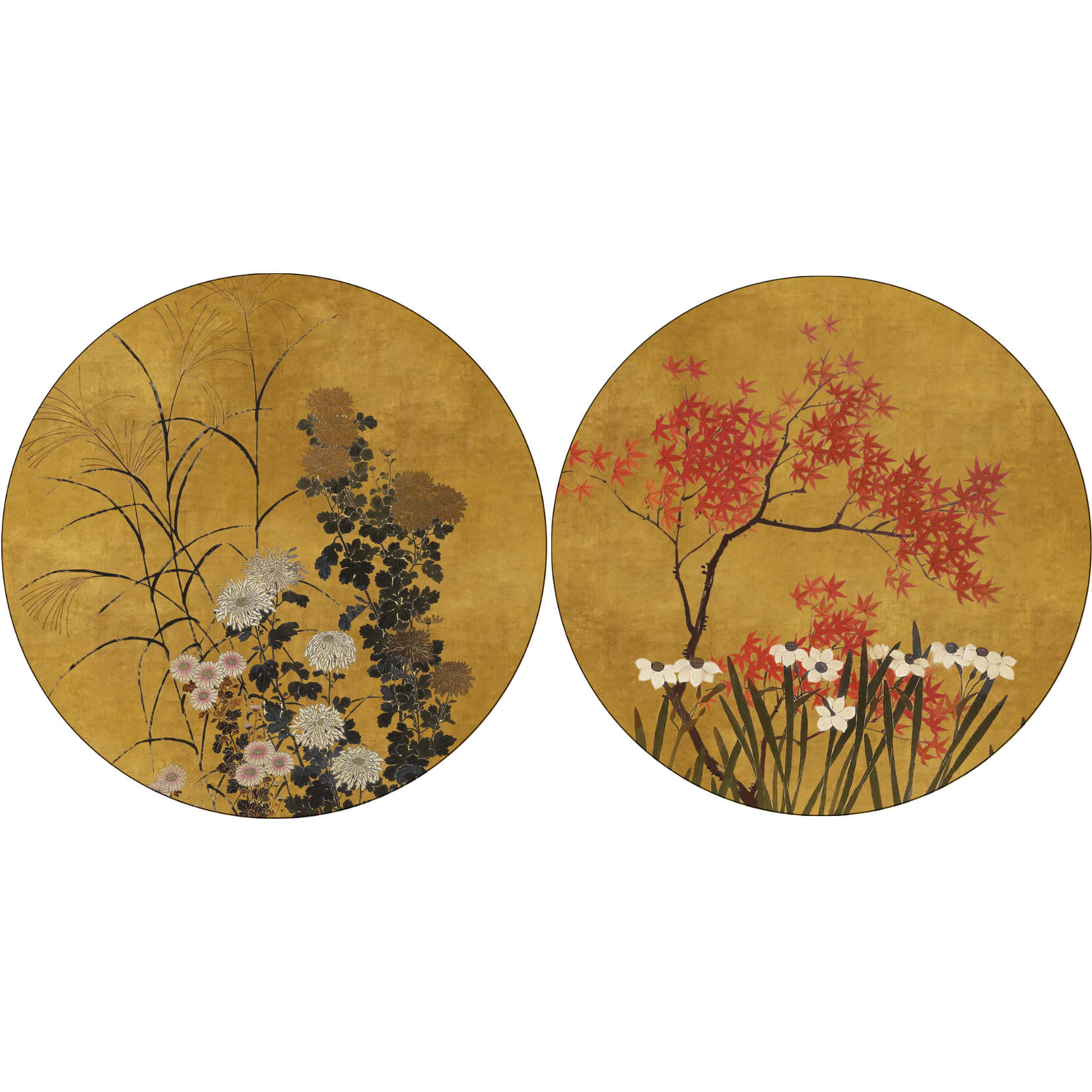 Eiji set of 2 wood and cork coasters with refined decorative print by The Napking