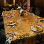 Eiji tablecloth premium linen in 180x360 cm with digitally printed decorative design