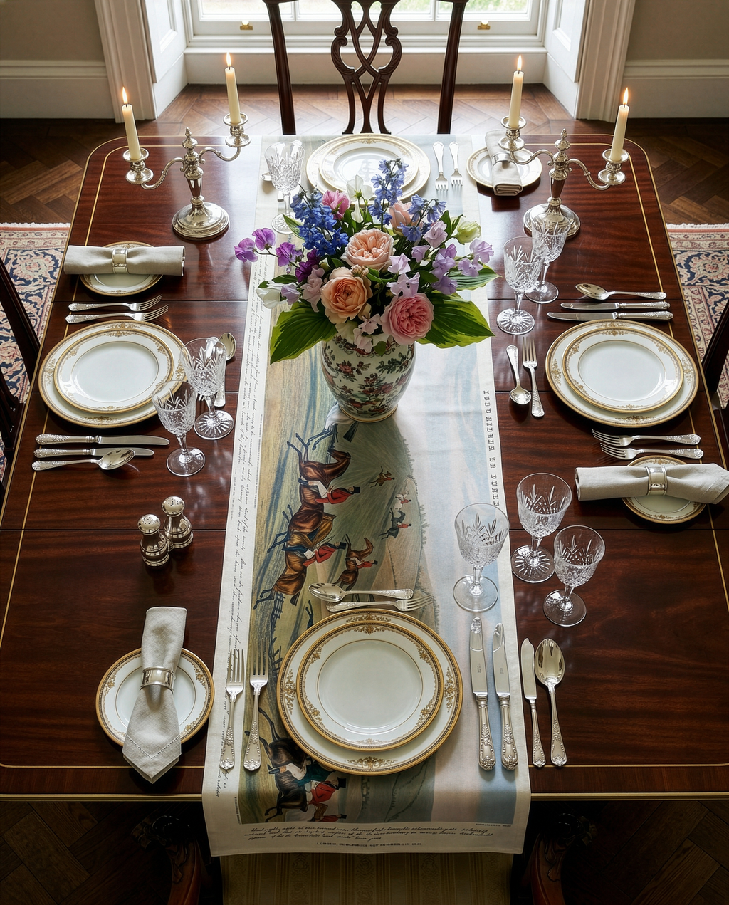 England Runner Premium Linen with classic countryside-inspired print