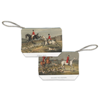 England velvet pochette with classic countryside decorative print