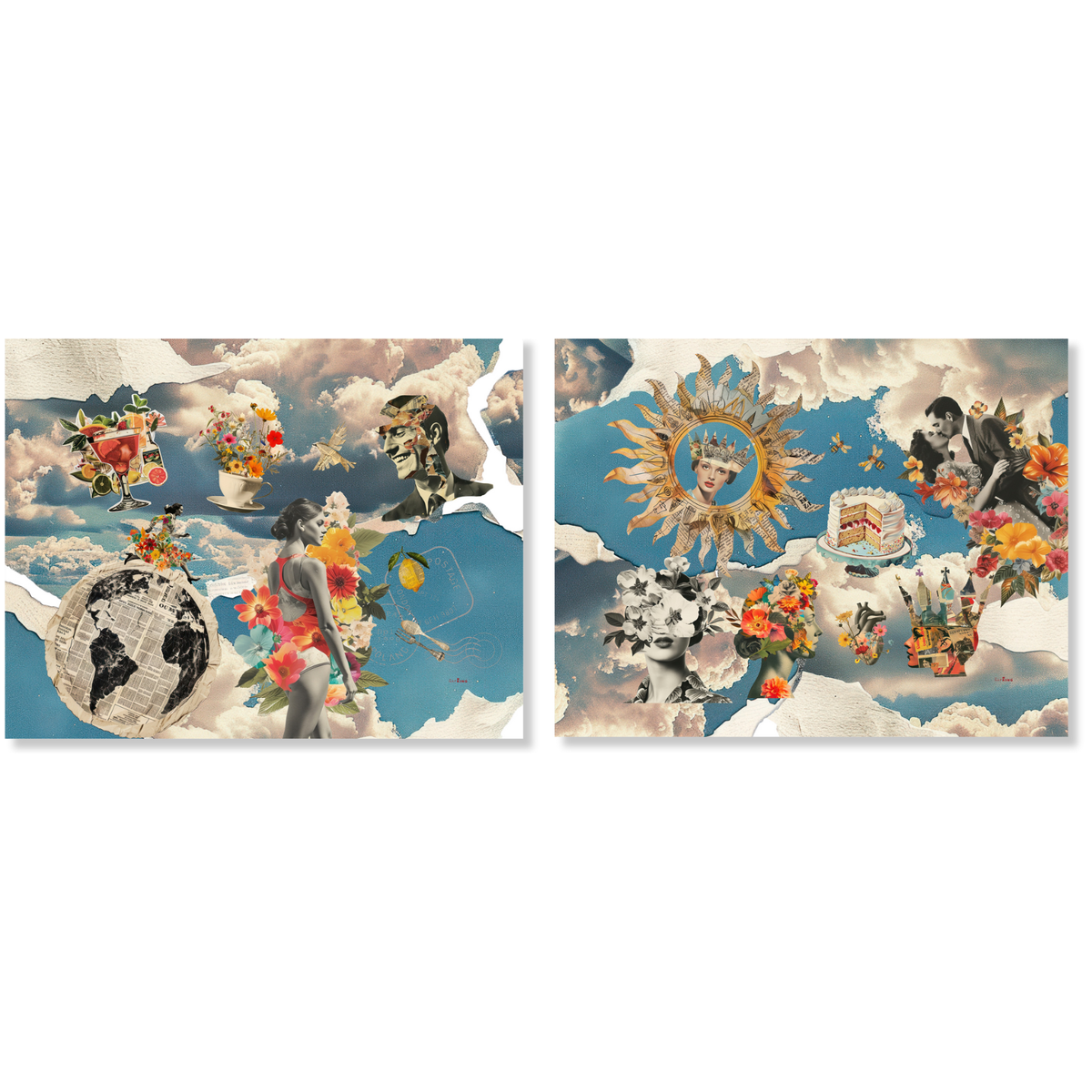 Ensemble de 2 sets de table en coton panama Ephemera