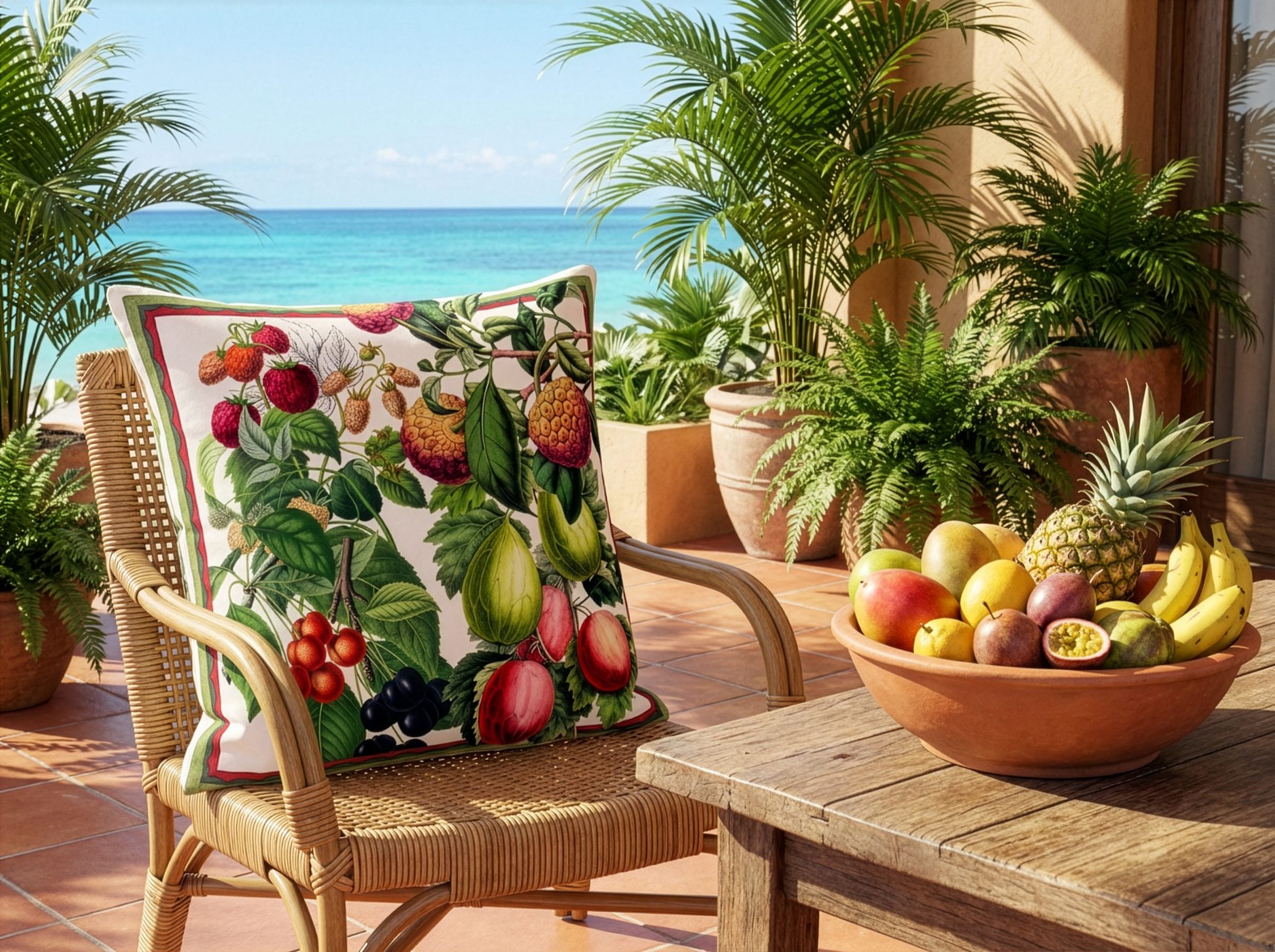 Cushion Canvas Exotica, 100% Made in Italy