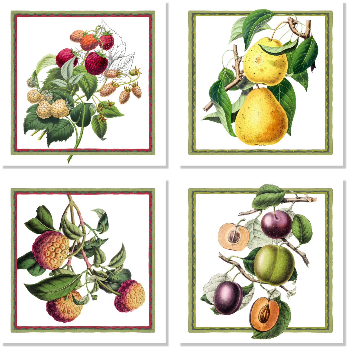 Lot de 4 serviettes de table en lin mélangé exotique, 100 % fabriquées en Italie