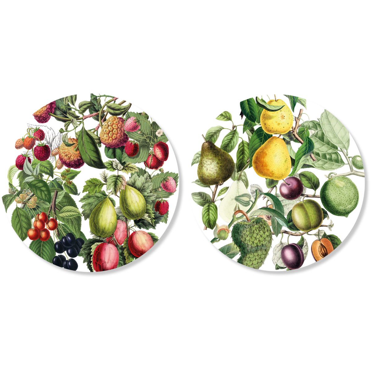Lot de 2 sets de table ronds en panneau dur Exotica, 100 % fabriqués en Italie