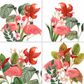 Set of 4 Napkins Satin Flamingos 100% Made in Italy The Napking