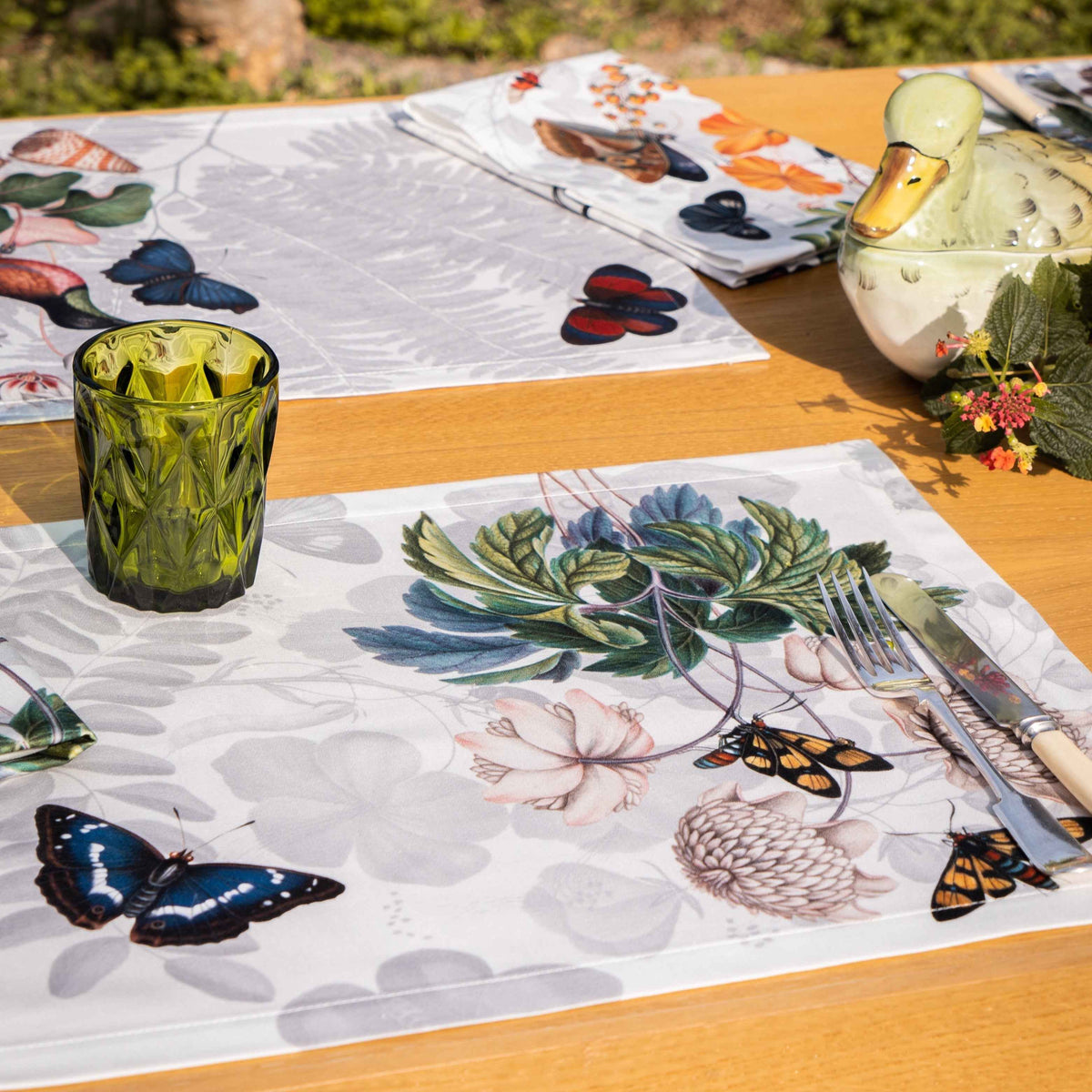 Set of 4 Placemats «Felci» Cotton Satin 100% Made in Italy - The Napking
