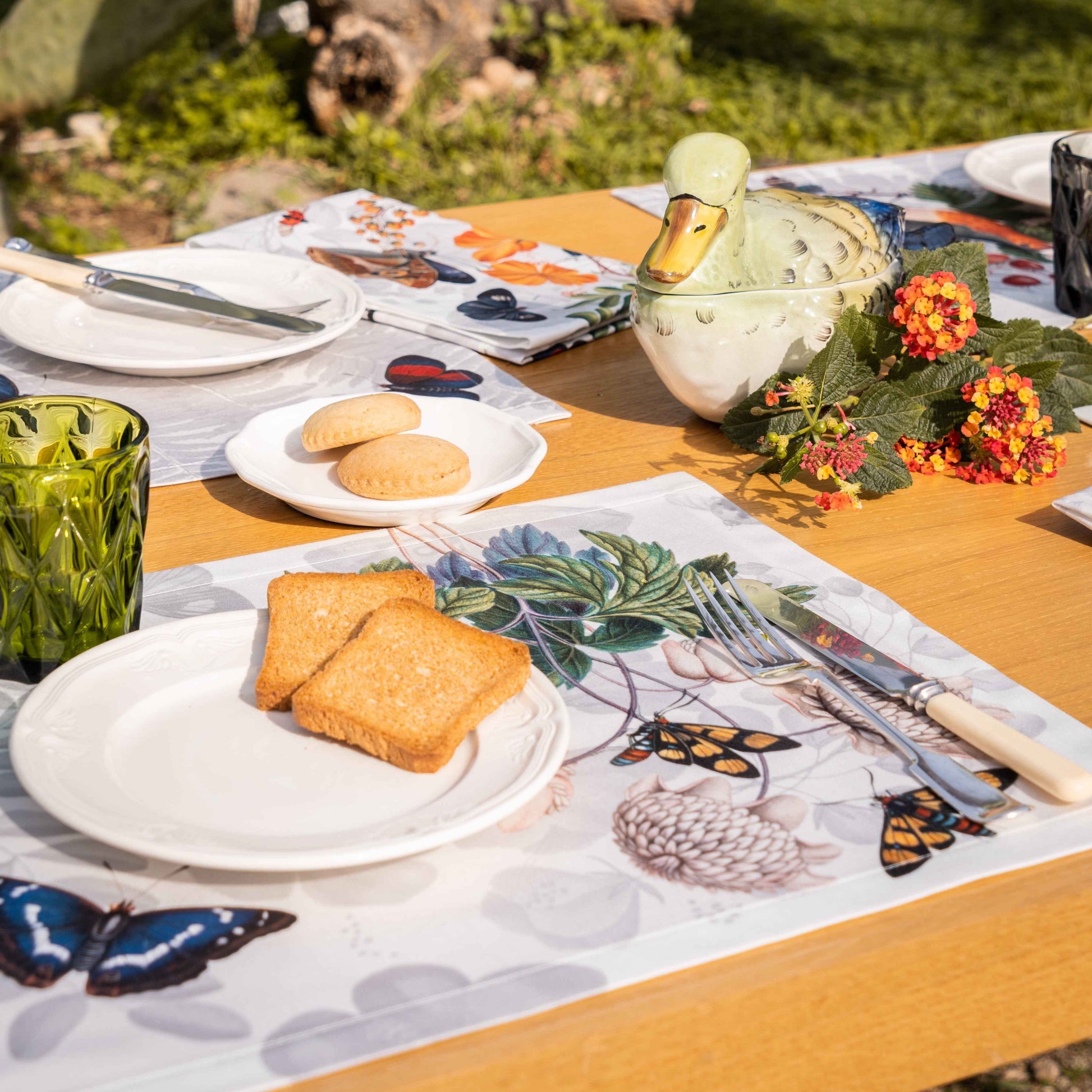 Set of 4 Placemats «Felci» Cotton Satin 100% Made in Italy - The Napking