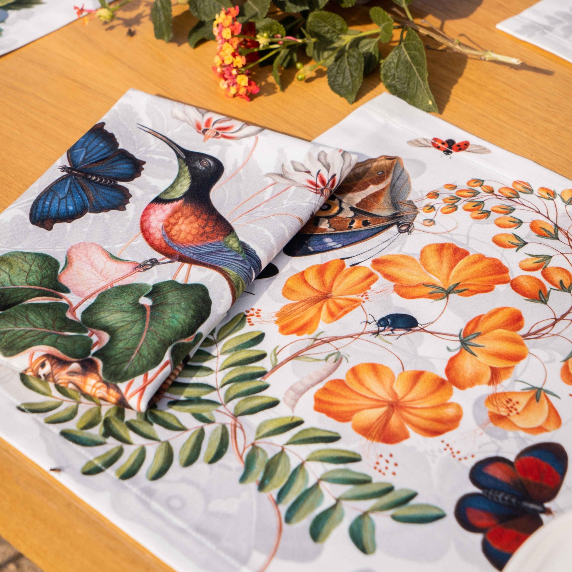 Set of 4 Placemats «Felci» Cotton Satin 100% Made in Italy - The Napking