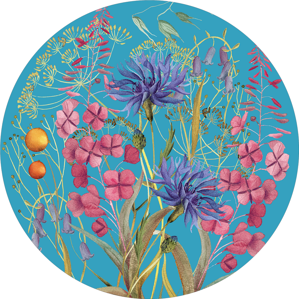 Set of 2 round hardboard placemats «Fiordaliso» 100% Made in Italy - The Napking