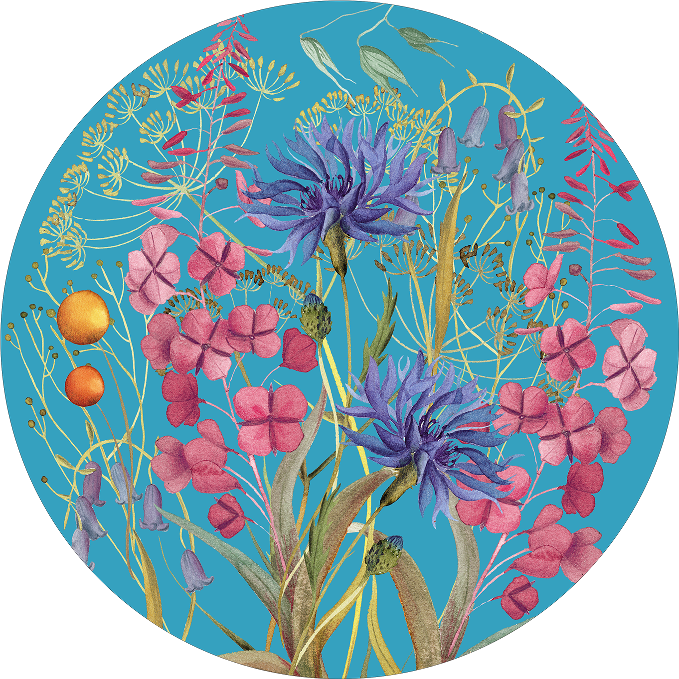 Set of 2 round hardboard placemats «Fiordaliso» 100% Made in Italy - The Napking