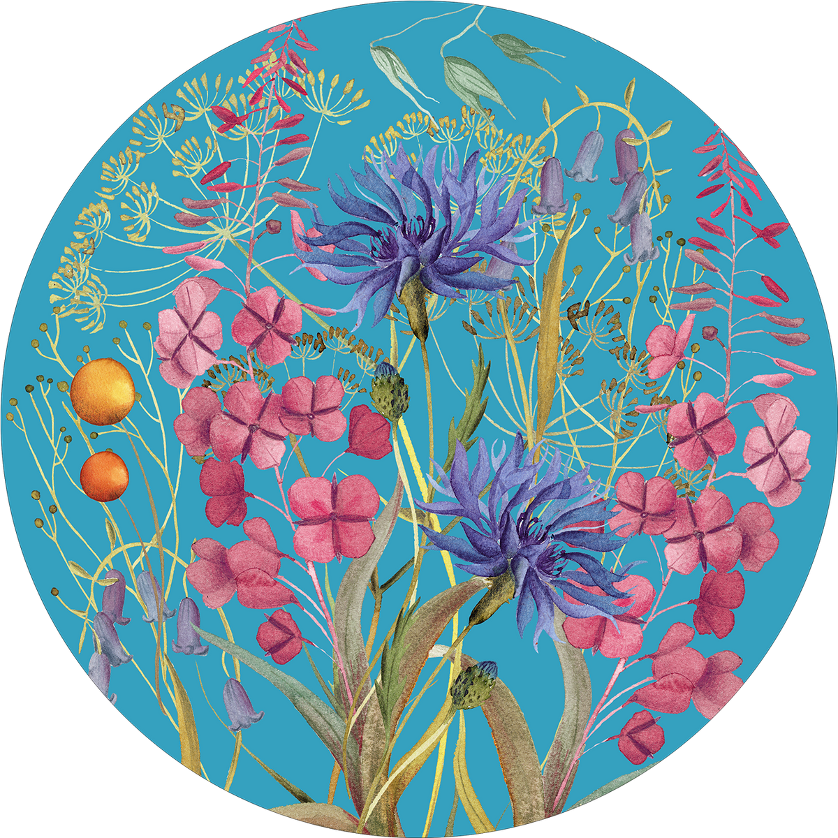 Set of 2 round hardboard placemats «Fiordaliso» 100% Made in Italy - The Napking