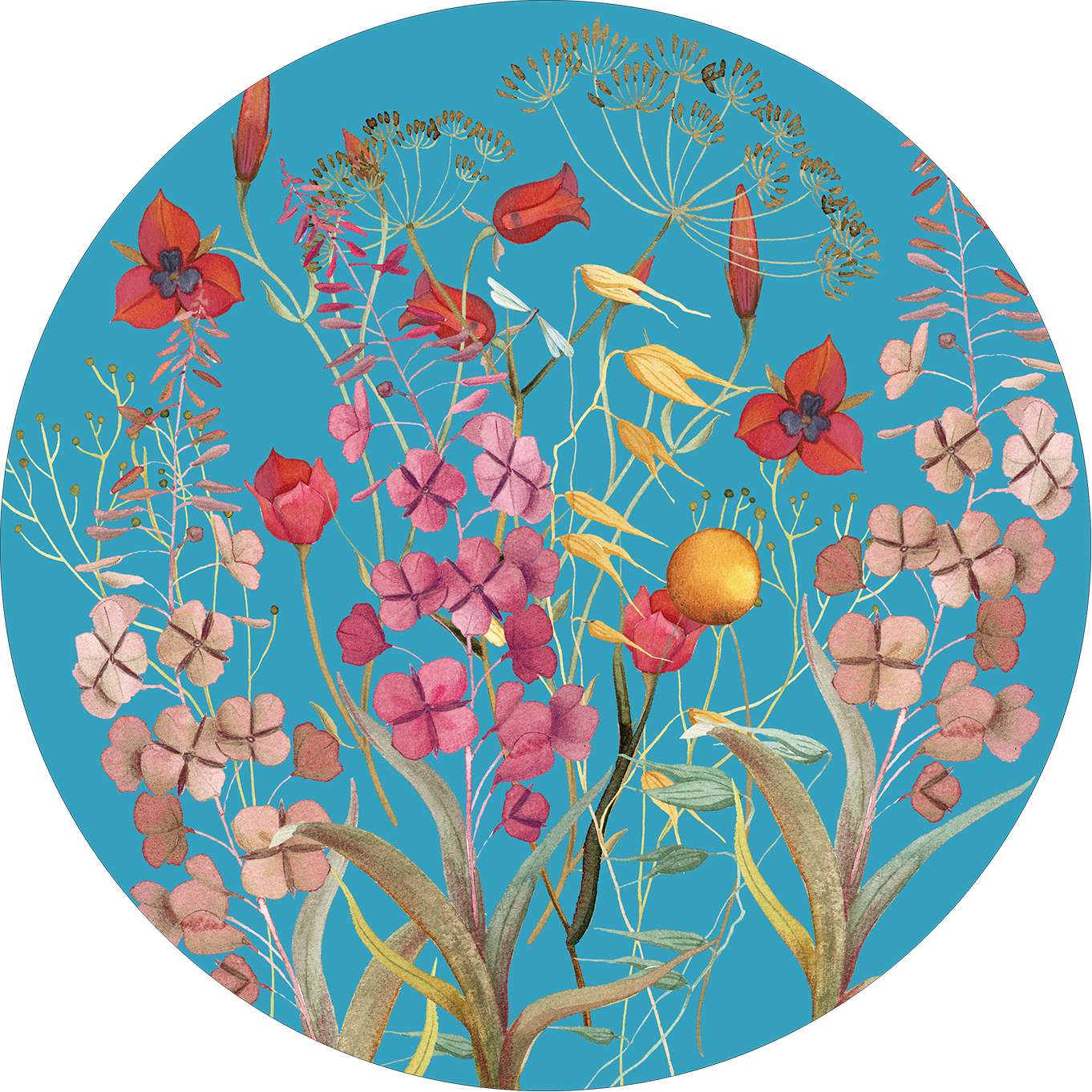 Set of 2 round hardboard placemats «Fiordaliso» 100% Made in Italy - The Napking