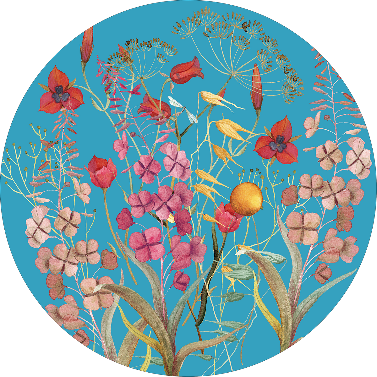 Set of 2 round hardboard placemats «Fiordaliso» 100% Made in Italy - The Napking