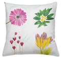 Linen Cushion Flora Rosa, 100% Made in Italy