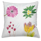 Linen Cushion Flora Rosa, 100% Made in Italy