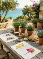 Set of 4 Placemats Flora Rosa Premium quality Linen