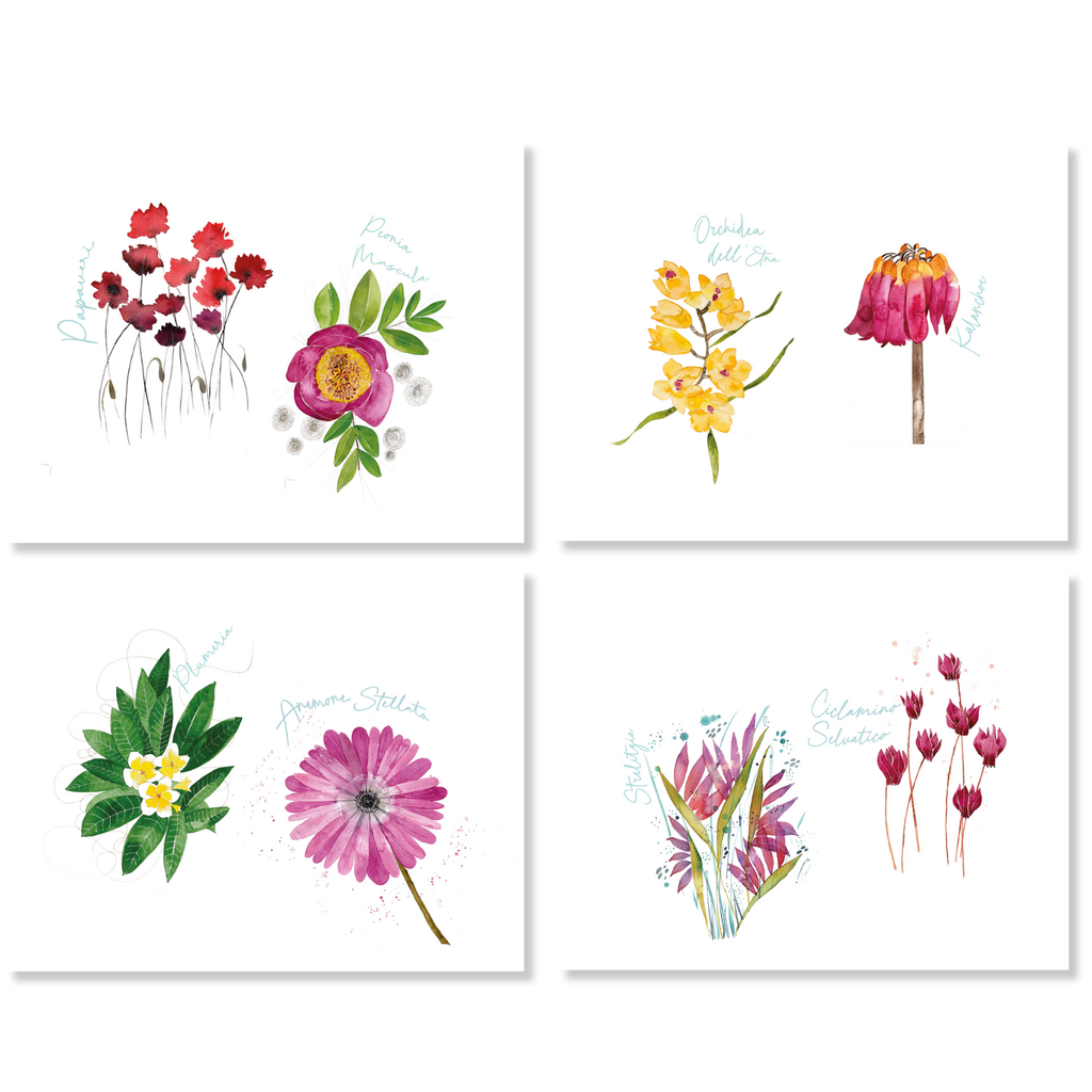 Set of 4 Placemats Flora Rosa Premium quality Linen