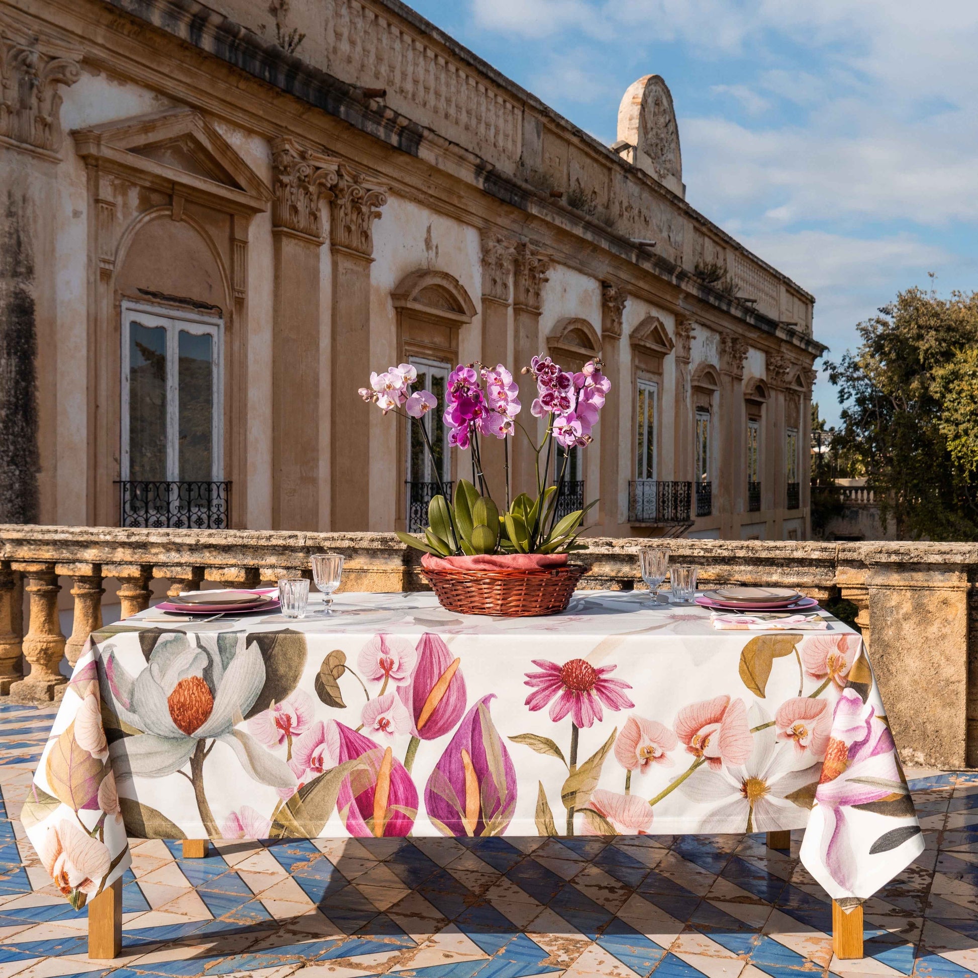 Tovaglia in Raso «Floralia» 100% Made in Italy