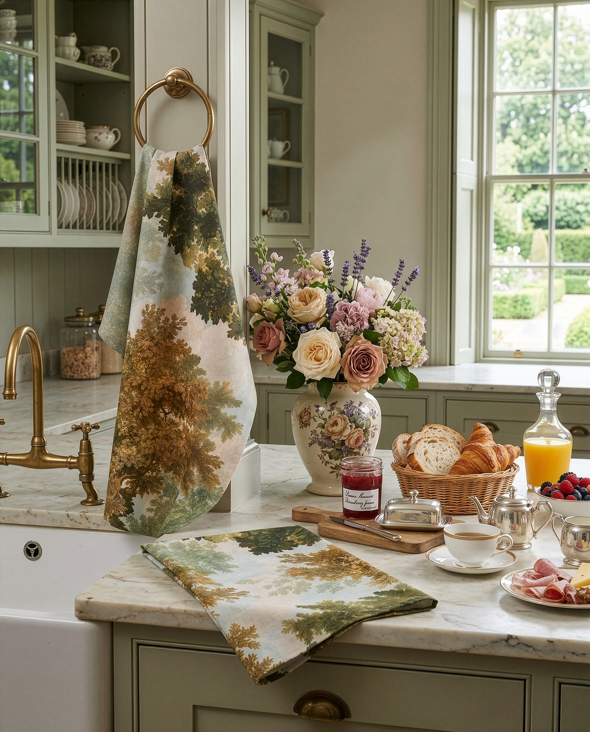 Goblin kitchen towels in Premium Linen with digitally printed design, image 1