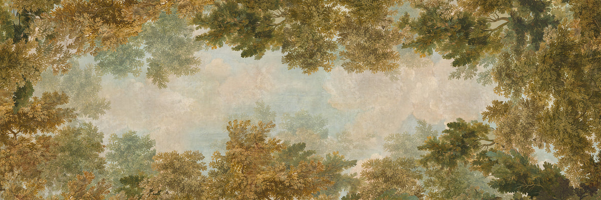 Goblin Runner Premium Linen with playful woodland fantasy print, 50x150 cm