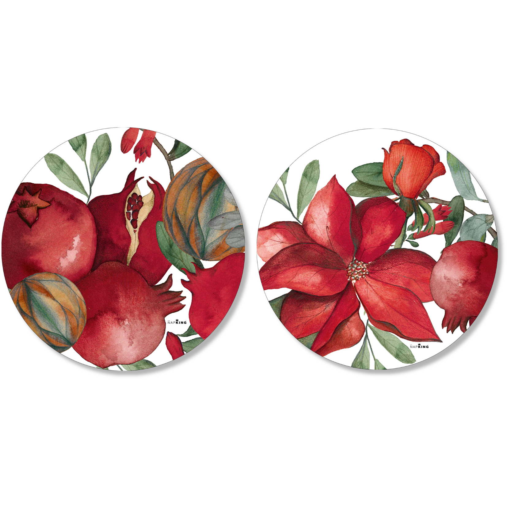 Grenade Set of 2 Round Hardboard Placemats