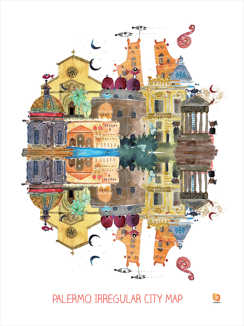 Kitchen Towels City Map 1, 100% Made in Italy