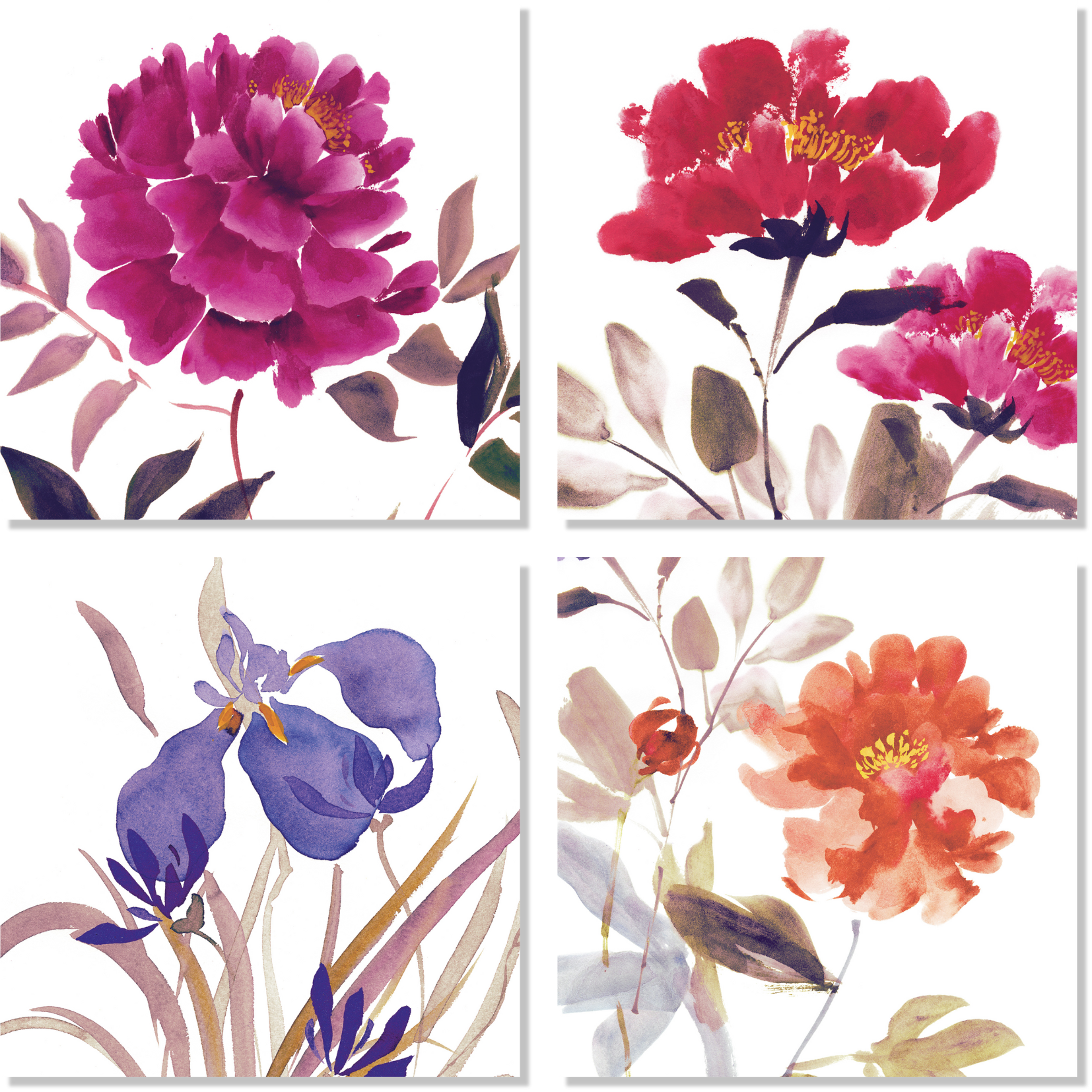 Set Of 4 Napkins Hanami 100% Made in Italy The Napking