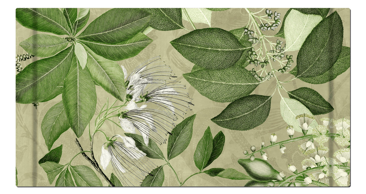 Hedycarya Green Rectangular Tray