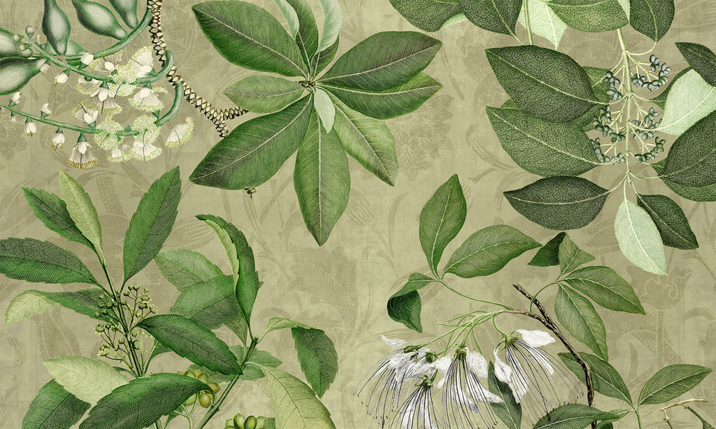 Hedycarya tablecloth premium linen in 150x250 cm with digitally printed decorative design