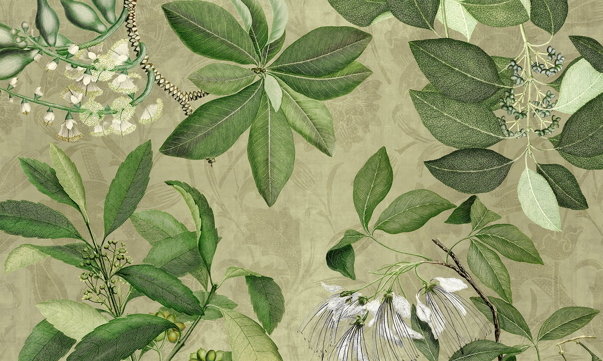 Hedycarya tablecloth premium linen in 150x250 cm with digitally printed decorative design