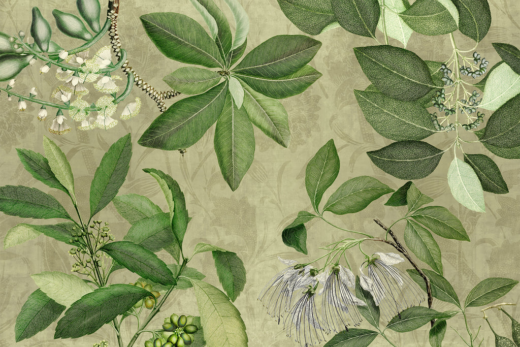 Hedycarya tablecloth premium linen in 150x250 cm with digitally printed decorative design