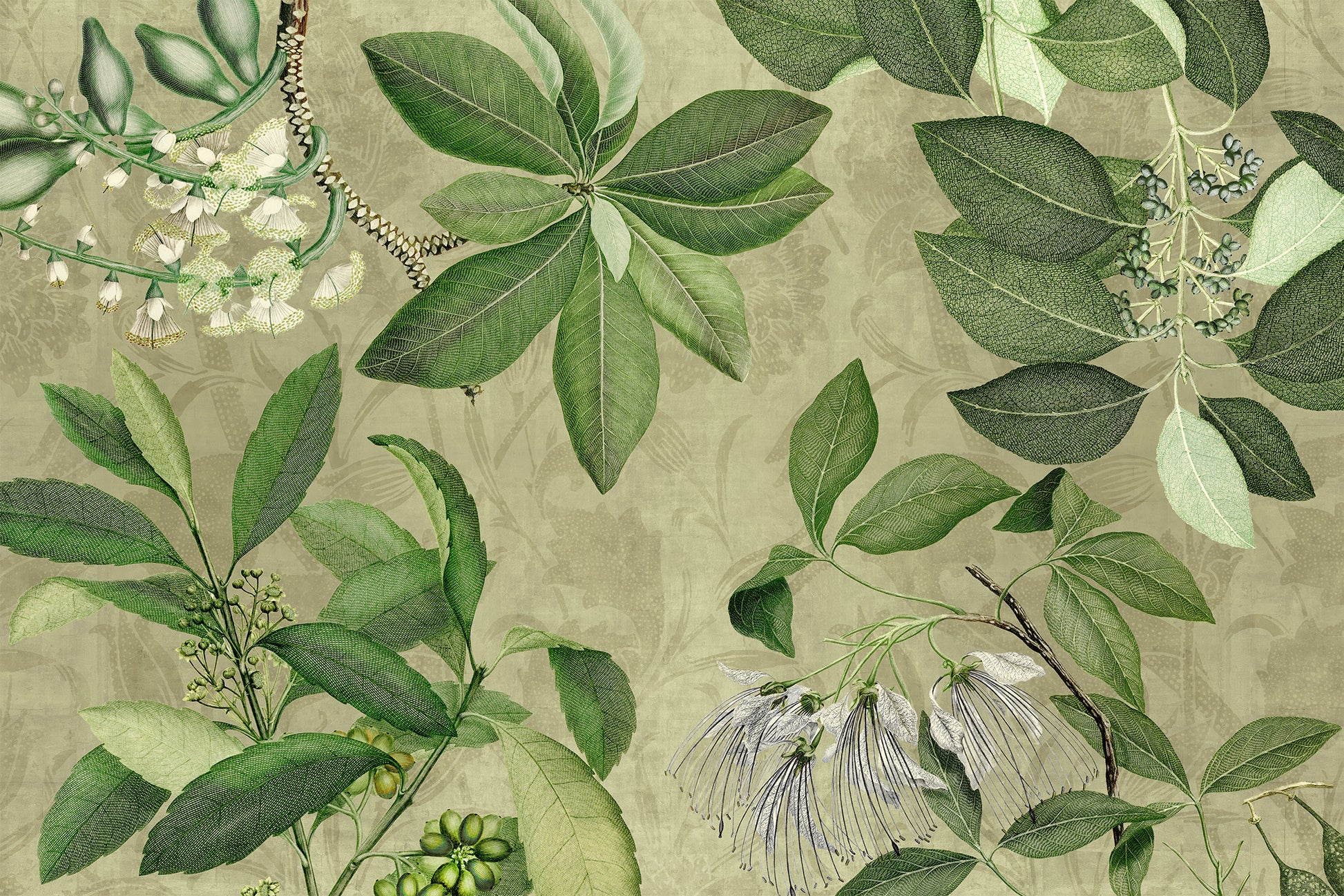 Hedycarya tablecloth premium linen in 150x250 cm with digitally printed decorative design