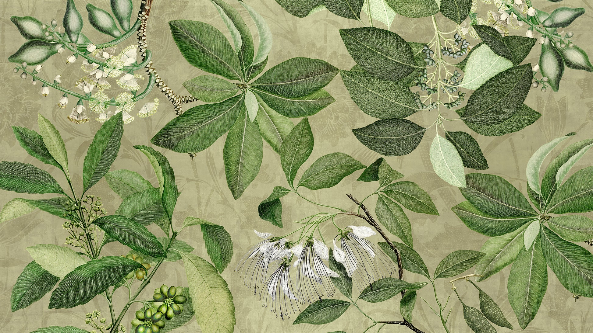 Hedycarya tablecloth premium linen in 180x270 cm with digitally printed decorative design