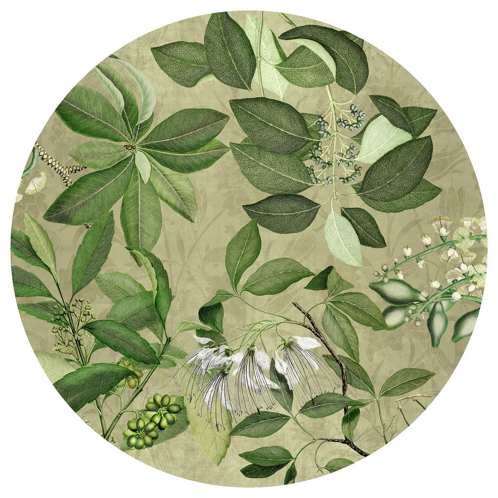 Hedycarya tablecloth premium linen in 110x110 cm with digitally printed decorative design