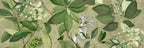 Hedycarya Runner Premium Linen with botanical print, green variant, 50x150 cm