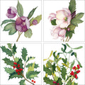 Set Of 4 Napkins Helleborus100% Made in Italy The Napking