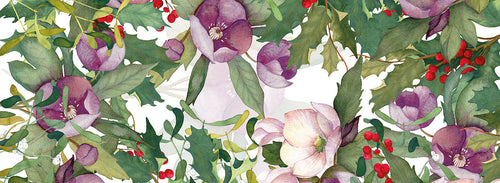 Pure Linen Runner Helleborus 100% Made in Italy The Napking