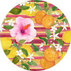 Set of 2 round hardboard placemats «Ibiscus» 100% Made in Italy - The Napking
