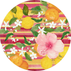 Set of 2 round hardboard placemats «Ibiscus» 100% Made in Italy - The Napking