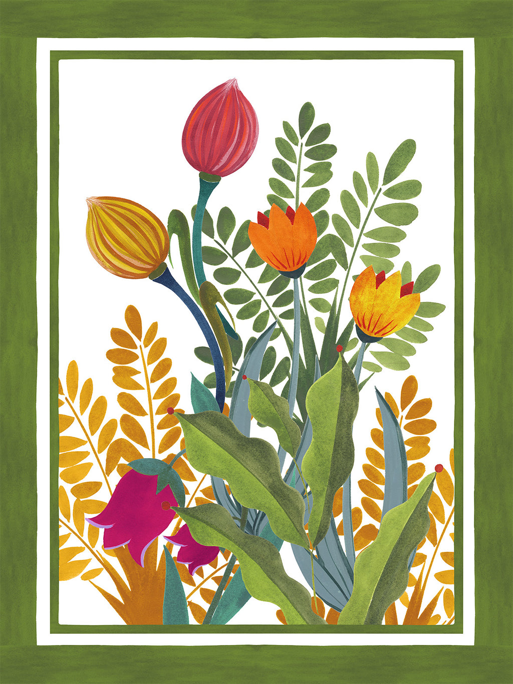 Kitchen Towels Jardin Magique 100% Made in Italy