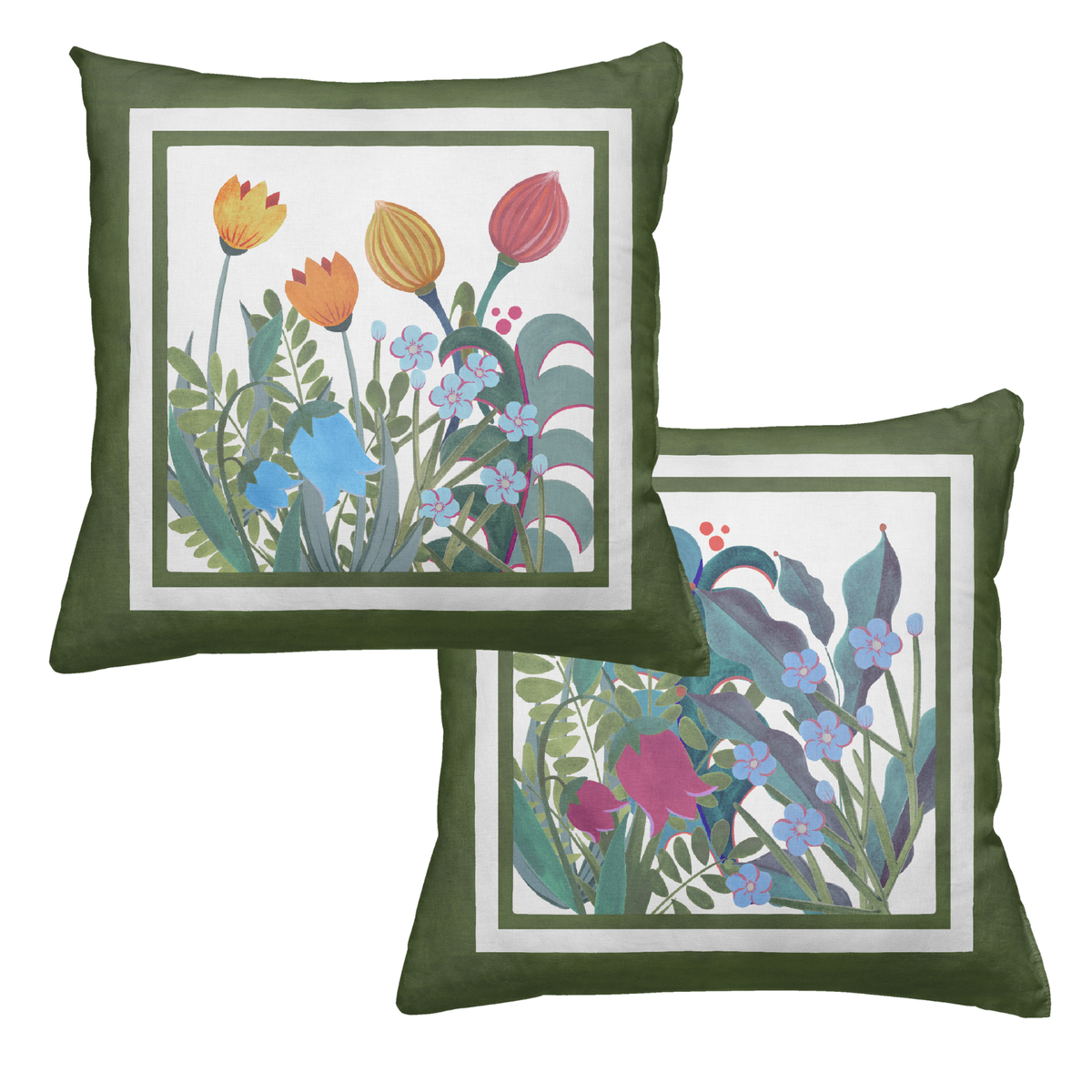 Coussin en toile Jardin Magique, 100 % fabriqué en Italie