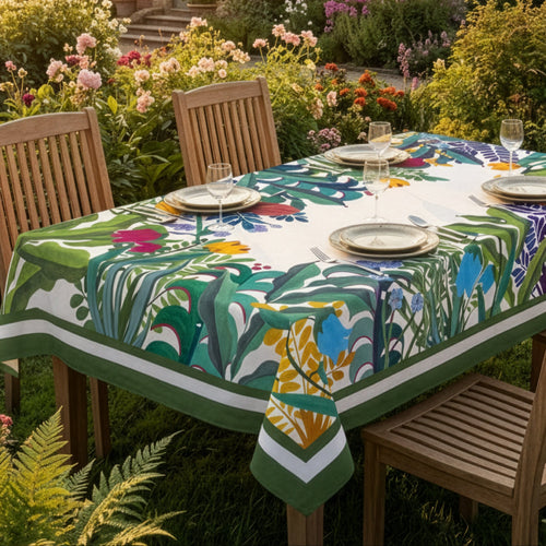 Nappe en satin Jardin Magique 100 % fabriquée en Italie