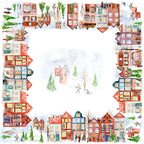 Jolin tablecloth in mixed linen, 180x270 cm, illustrated festive print