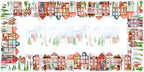 Jolin tablecloth in mixed linen, 180x360 cm, illustrated festive print