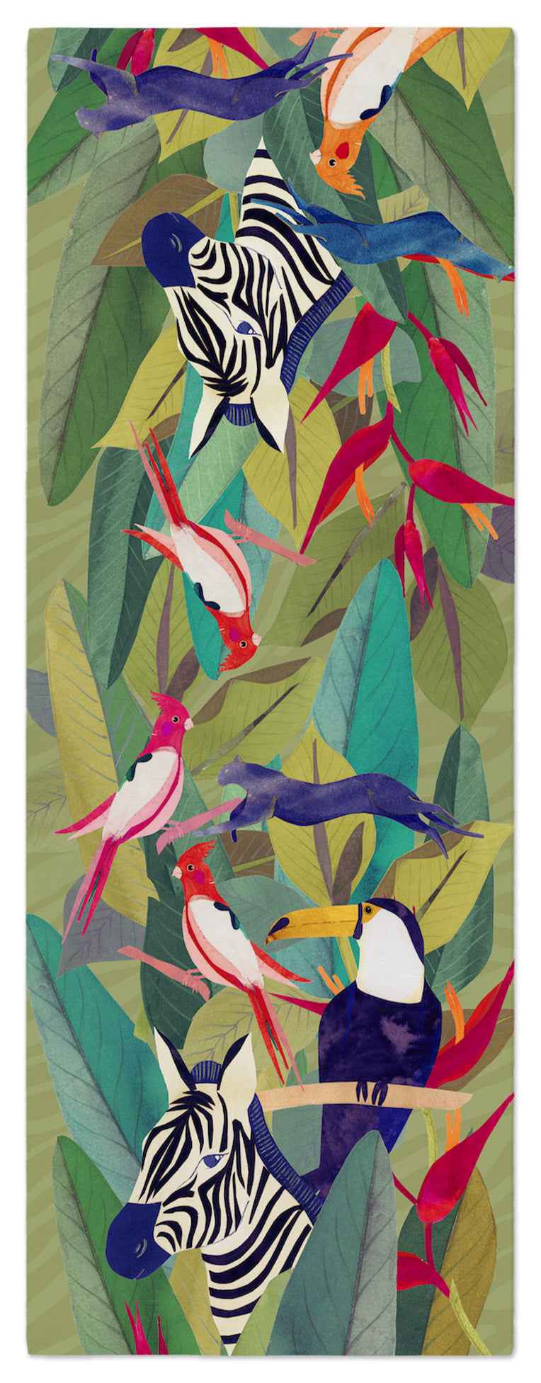 Cotton Satin Runner «Jungle» 100% Made in Italy