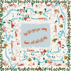 Landscapes tablecloth in mixed linen, 120x120 cm, winter landscape print